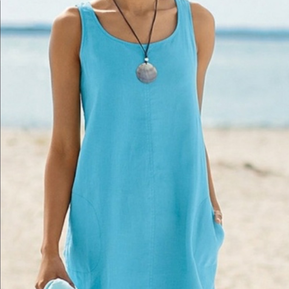 J Jill aqua linen dress
